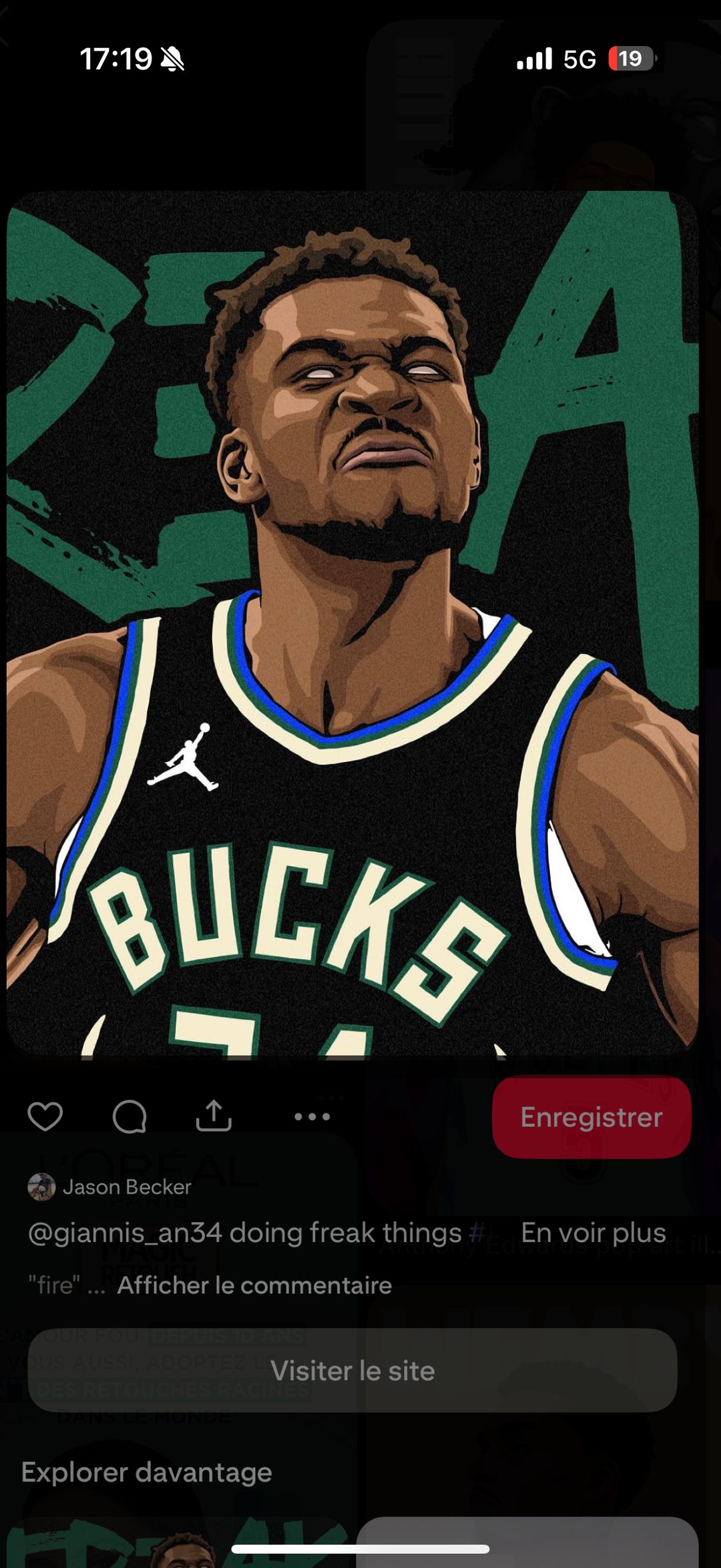 Giannis Antetokounmpo — illustration vectorielle maillot Bucks x Jordan