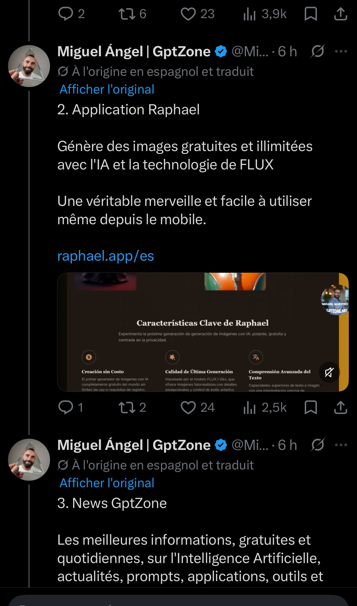 Liste numérotée d'outils IA en espagnol — première partie de la sélection