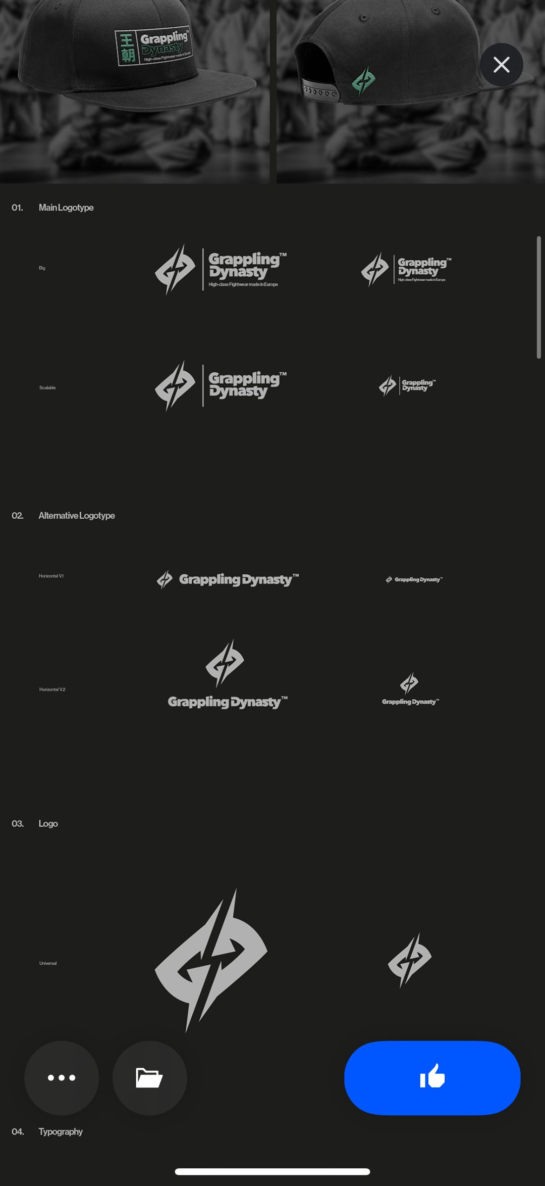Grappling Dynasty — charte graphique et logo (casquette produit)
