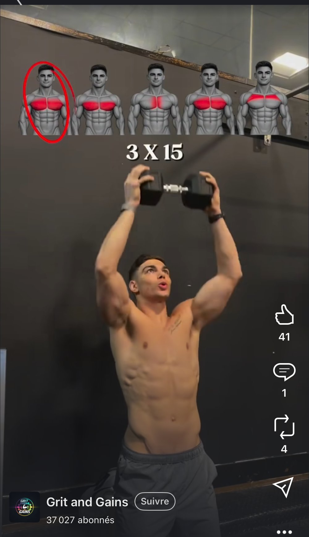 Grit and Gains — chest workout débutant à la maison (5 exercices)