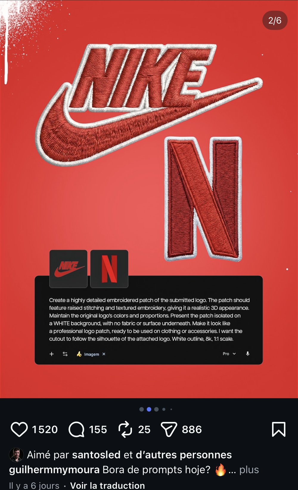 Logo Nike patch brode transformation