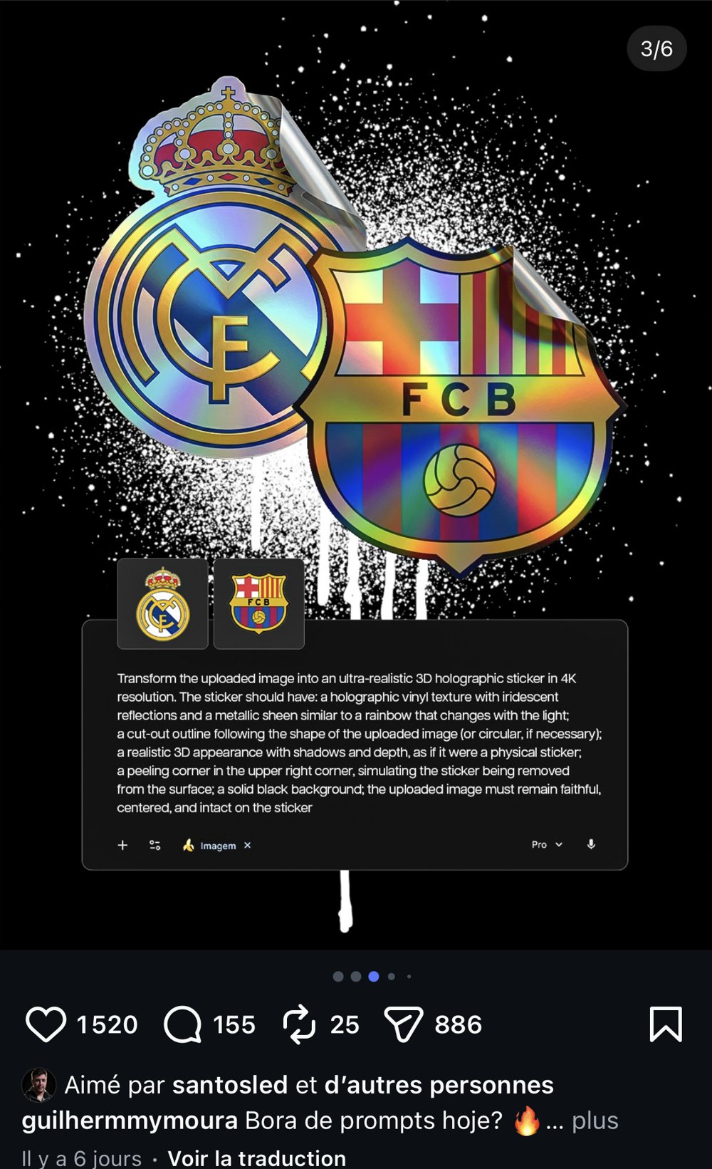 Logo Real Madrid Barcelone sticker holographique