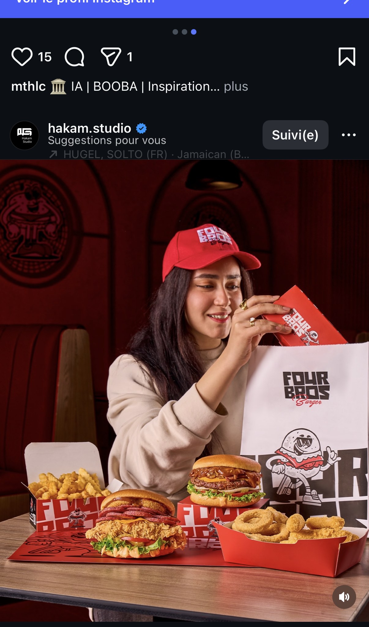 « Four Bros » — concept de marque burger fast-food à thématique jamaïcaine, identité visuelle complète
