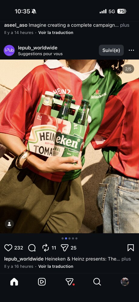 Détail du maillot Heineken x Heinz