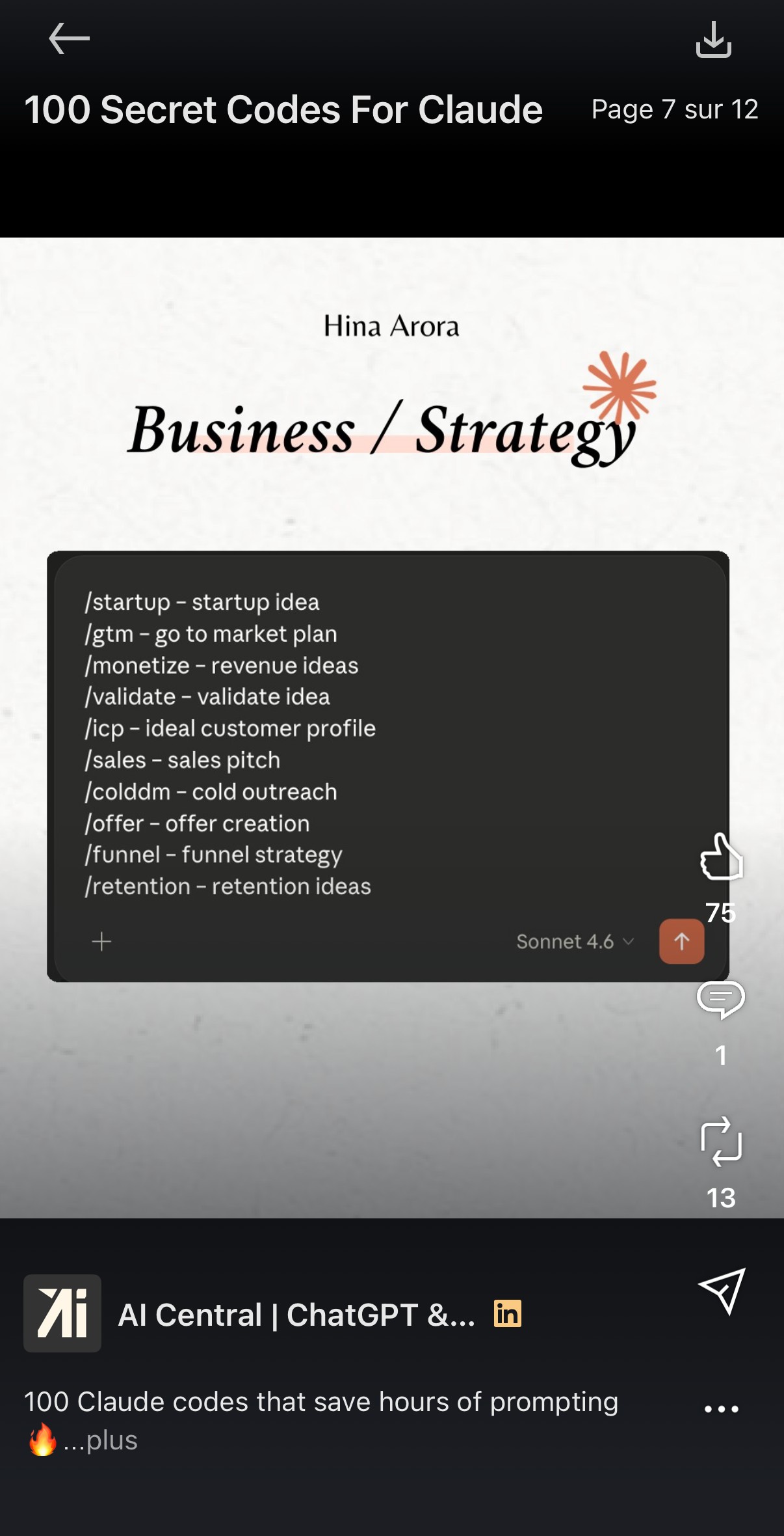 Page 7/12 — Business / Strategy : /startup, /gtm, /monetize, /validate, /icp, /coldemail, /sales, /offer, /funnel, /retention