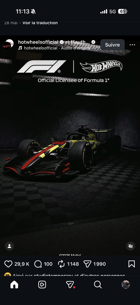 Annonce licence officielle Hot Wheels x Formule 1