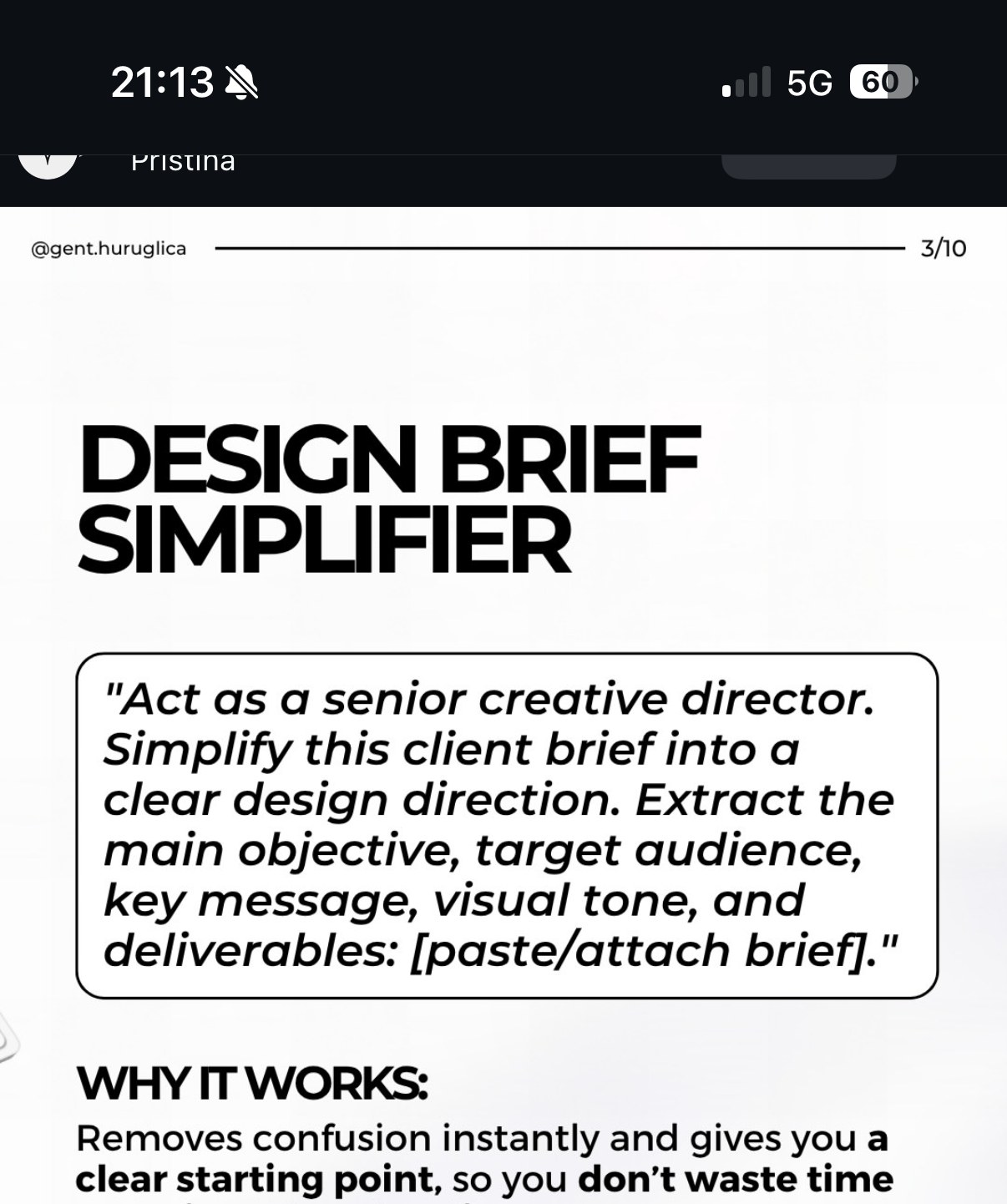 « DESIGN BRIEF SIMPLIFIER » — prompt pour transformer un brief client en direction de design claire (objectif, audience, message clé, ton visuel, livrables)