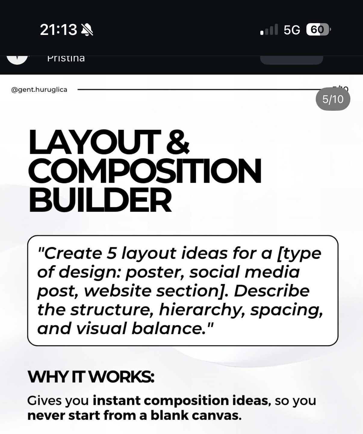 « LAYOUT & COMPOSITION BUILDER » — 5 idées de mise en page avec structure, hiérarchie, espacement, équilibre visuel