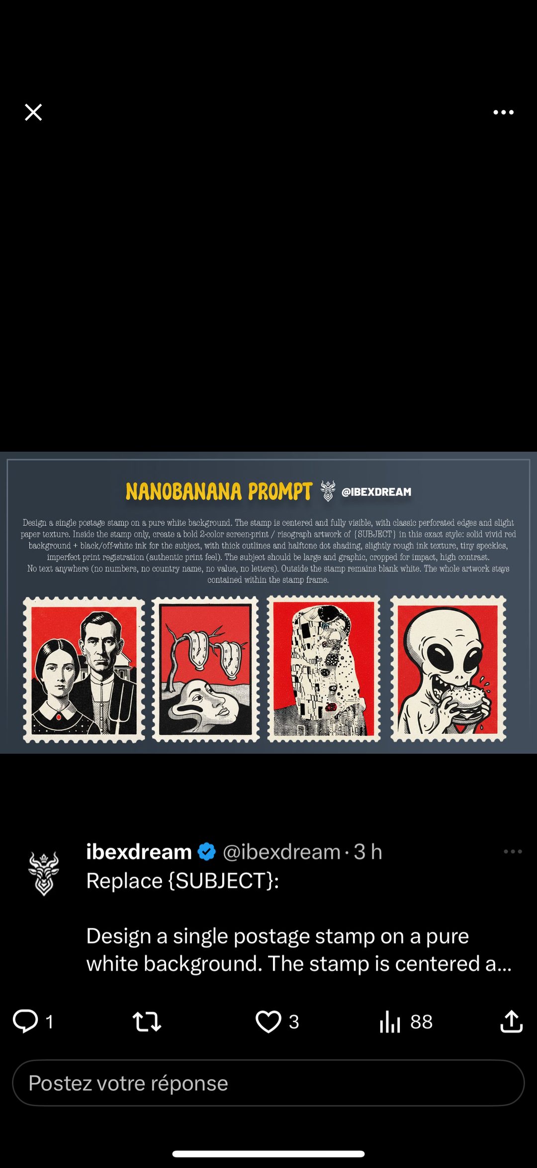 Prompt timbre poste risographie Nano Banana