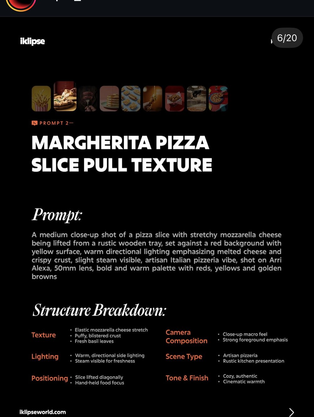iklipse — Prompt 2, part de pizza margherita