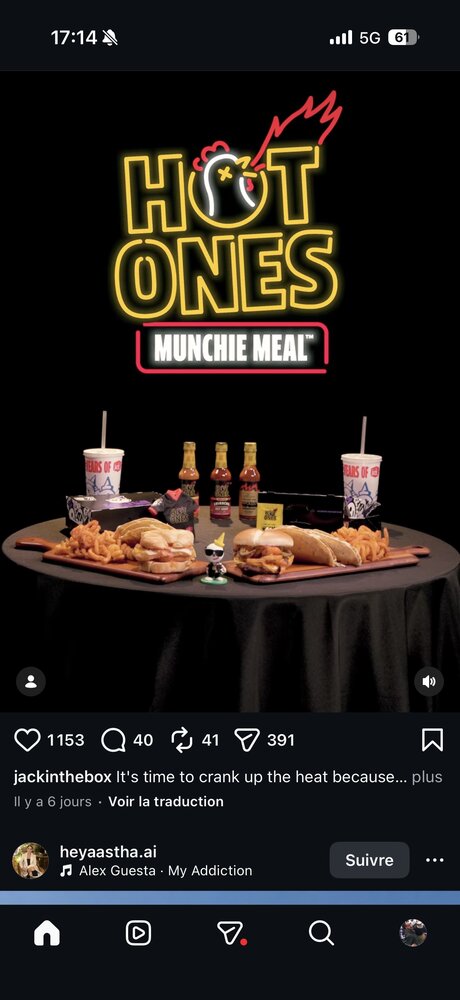 Table de menu Munchie Meal x Hot Ones