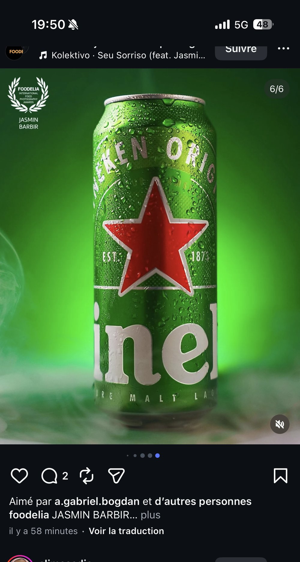 Canette Heineken sur glace