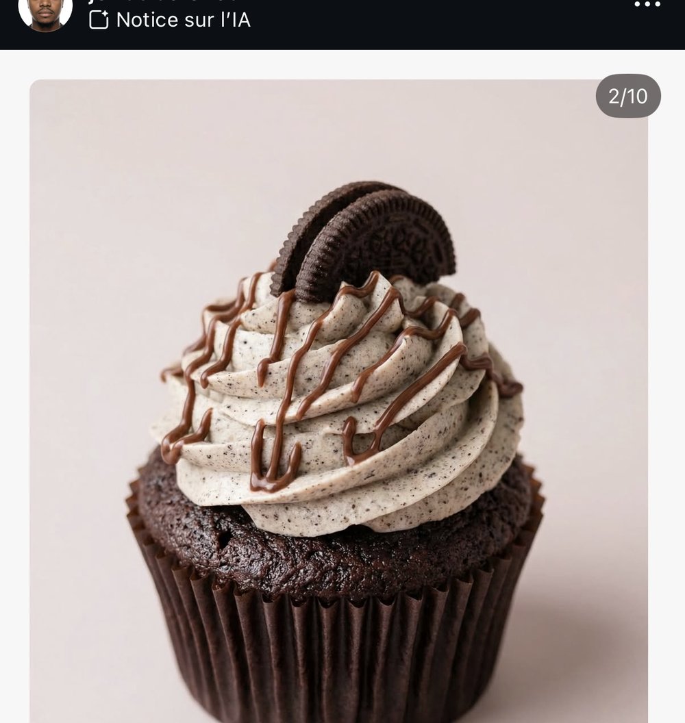 jondabeloved — concept packaging IA « Cakes by Ellie » (cupcakes cookies-and-cream)