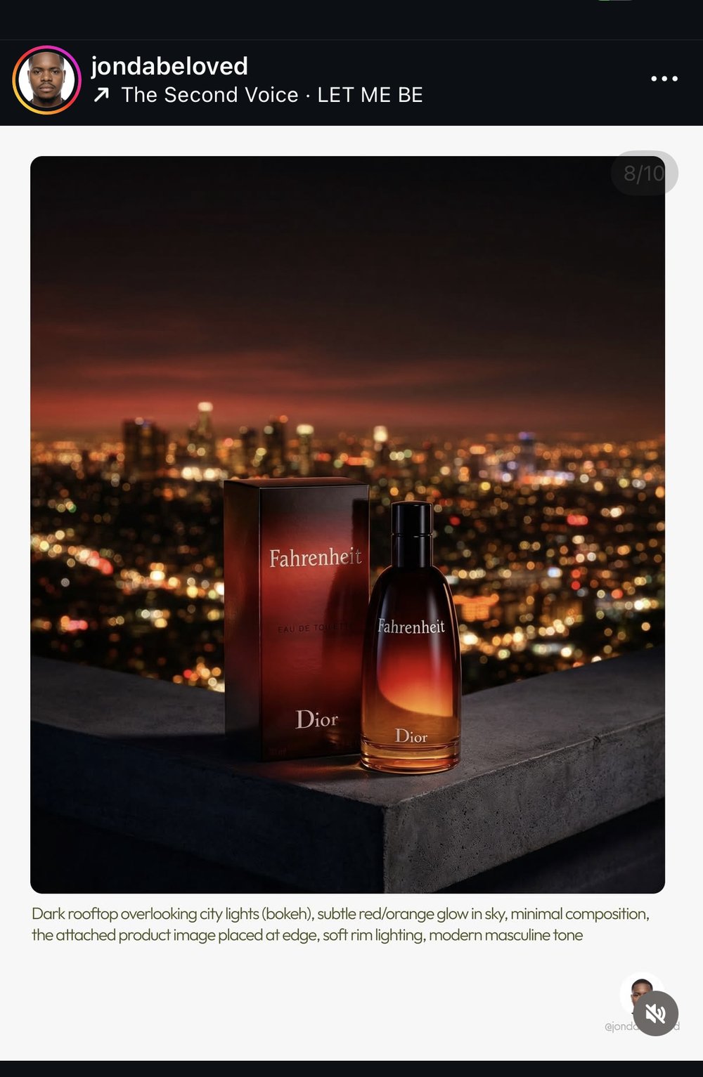 jondabeloved — campagne IA « Fahrenheit » Dior