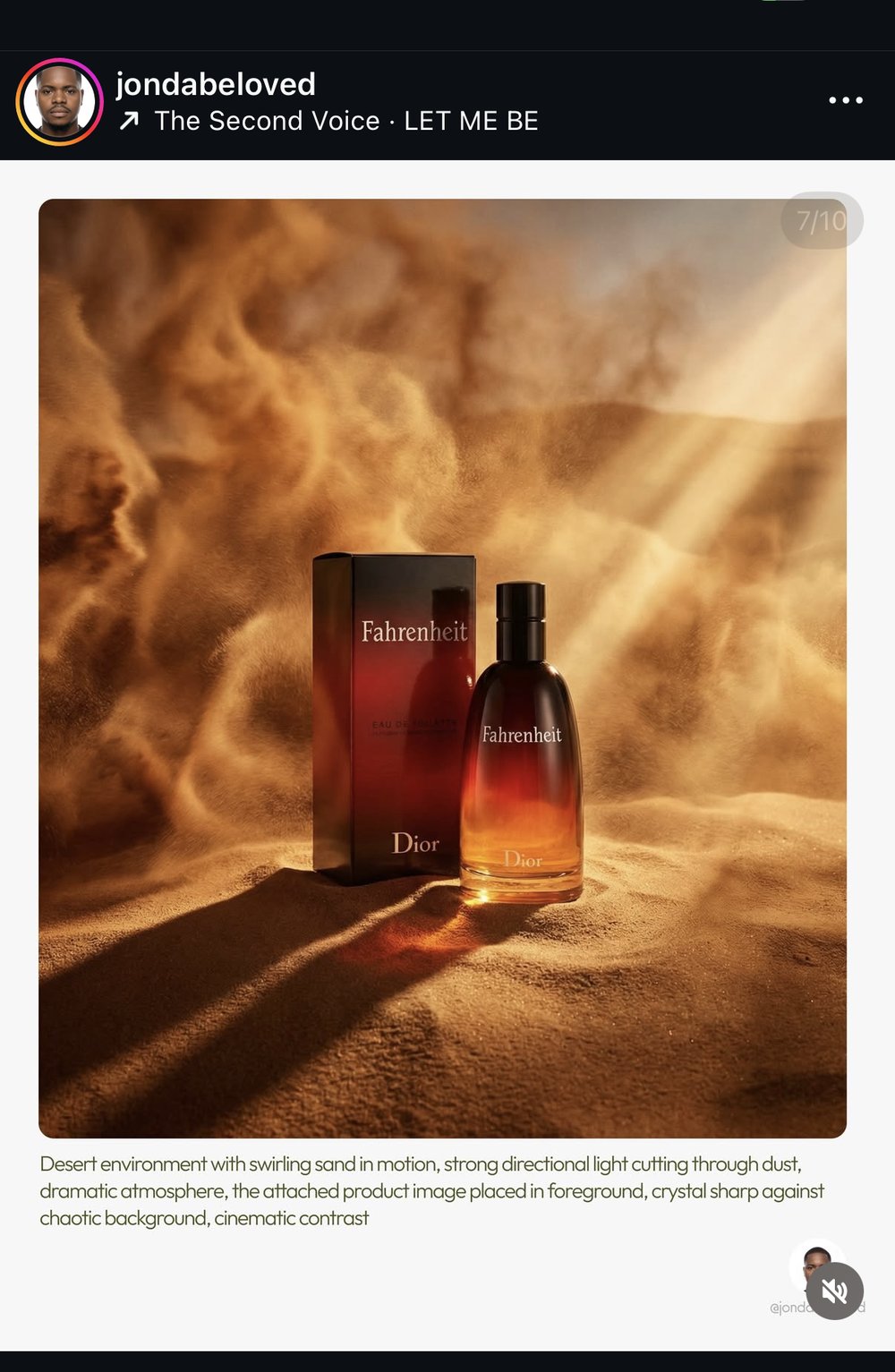 jondabeloved — campagne IA « Fahrenheit » Dior