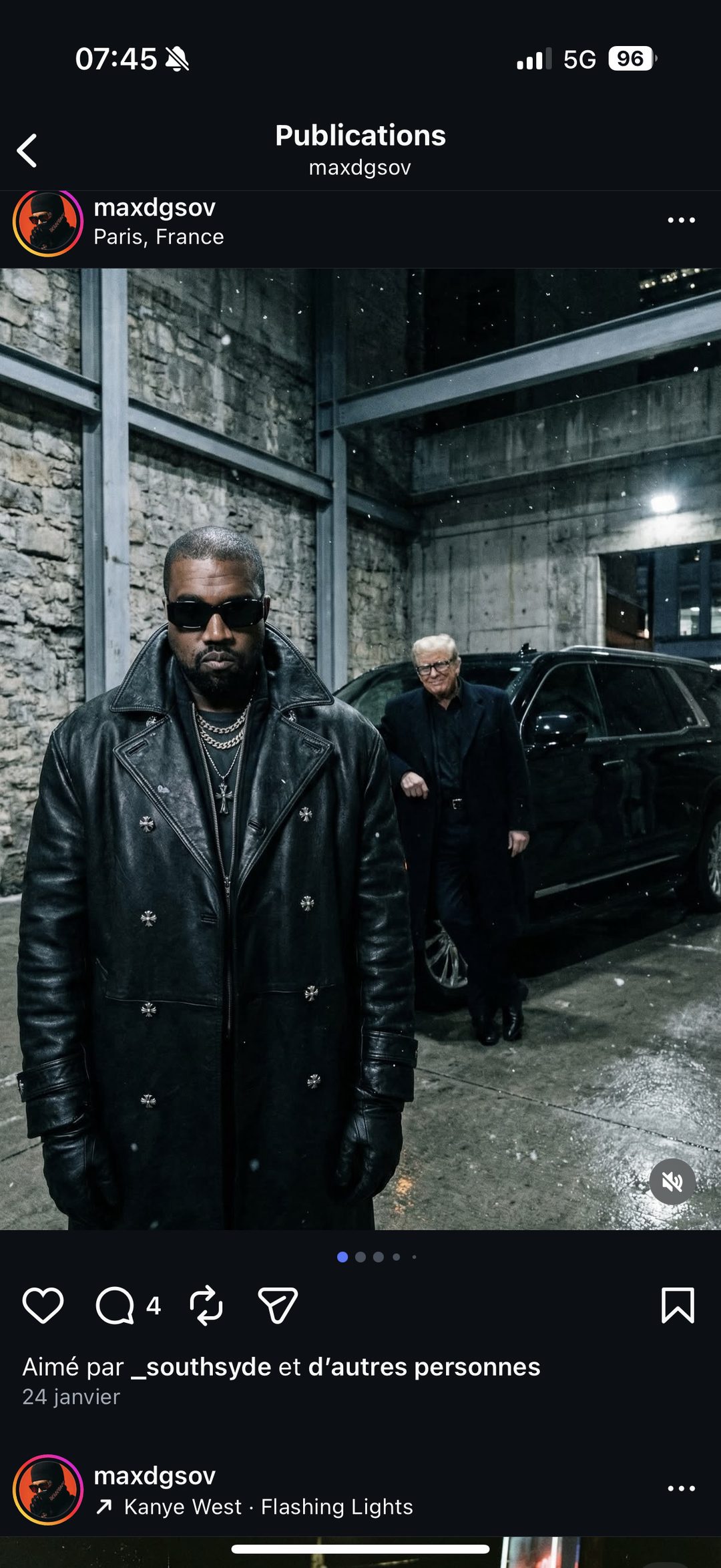 Portrait cinématique façon Kanye West, nuit à Paris