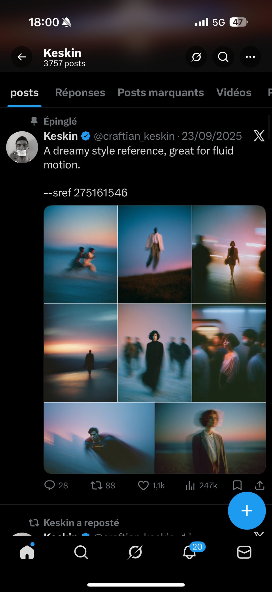 Keskin - référence de style 'dreamy motion blur' (sref Midjourney)