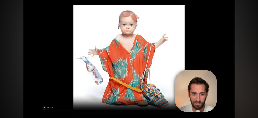 Transformation IA adulte bebe robe Evian palmier