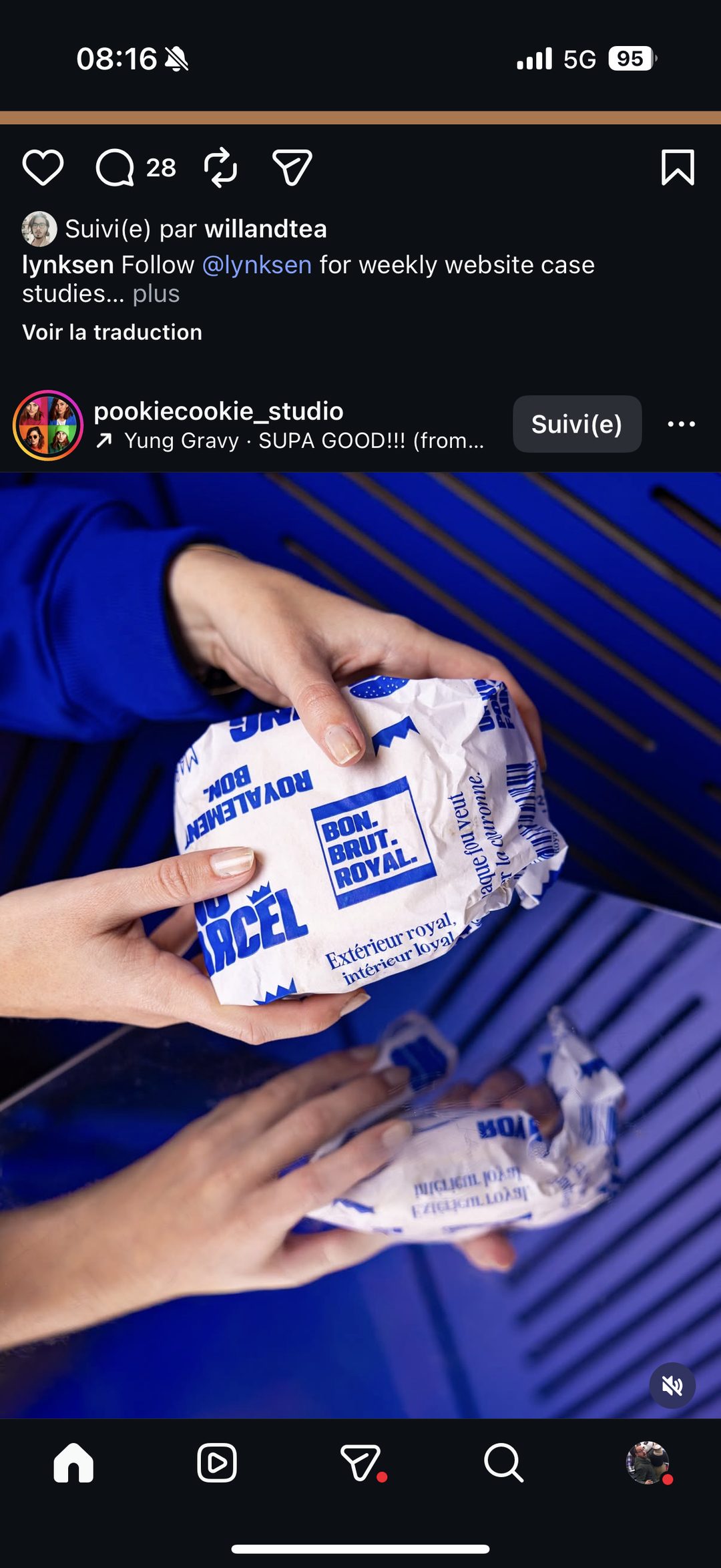 Packaging burger King Marcel « Bon Brut Royal »