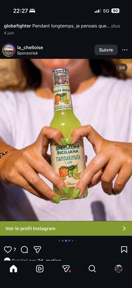 Photo produit sponsorisée d'une bouteille de soda La Chelloise