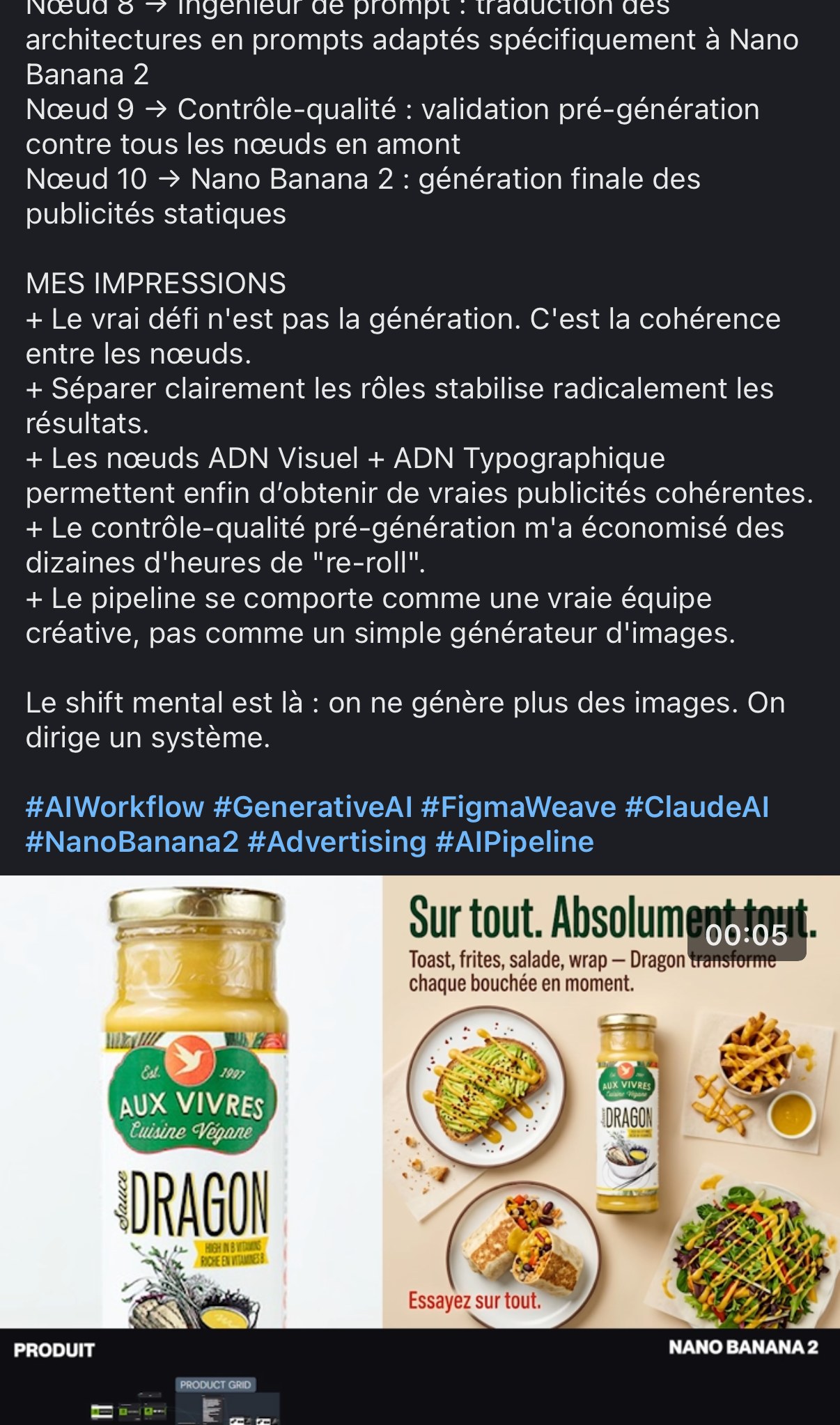 Démonstration condiment — même gabarit de composition publicitaire