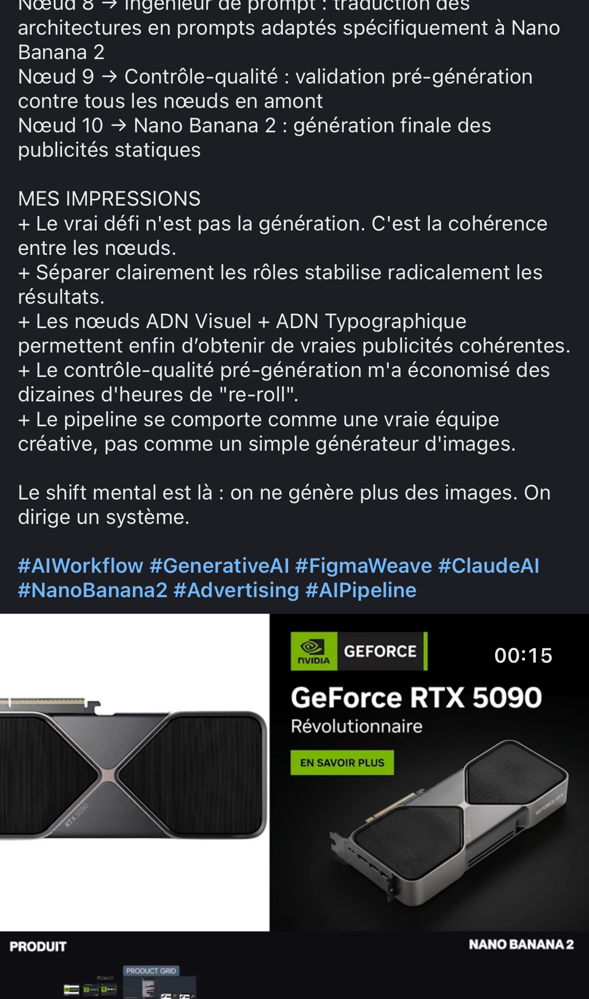 Démonstration GeForce RTX 5090 — même gabarit de composition publicitaire