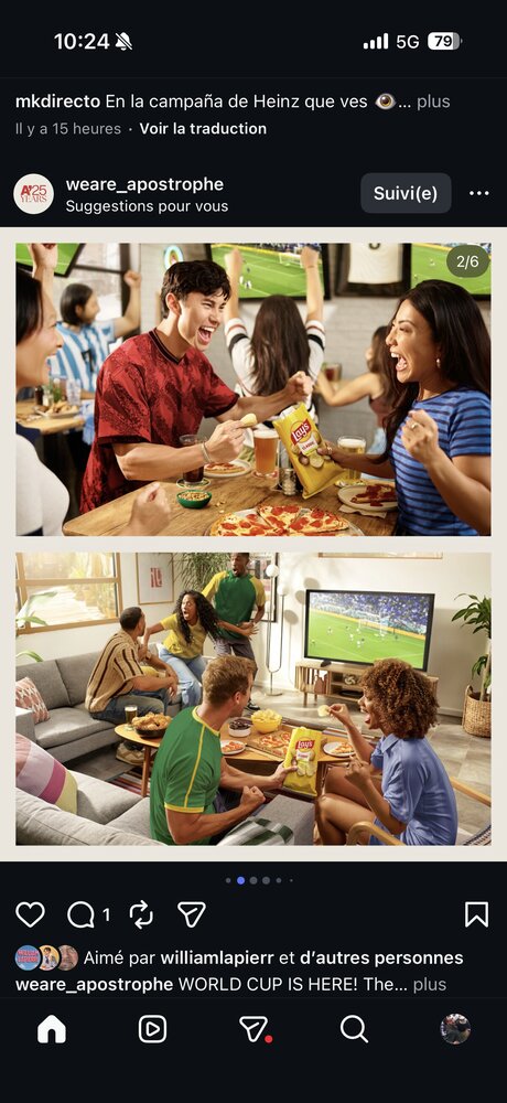 Repas à domicile devant le match