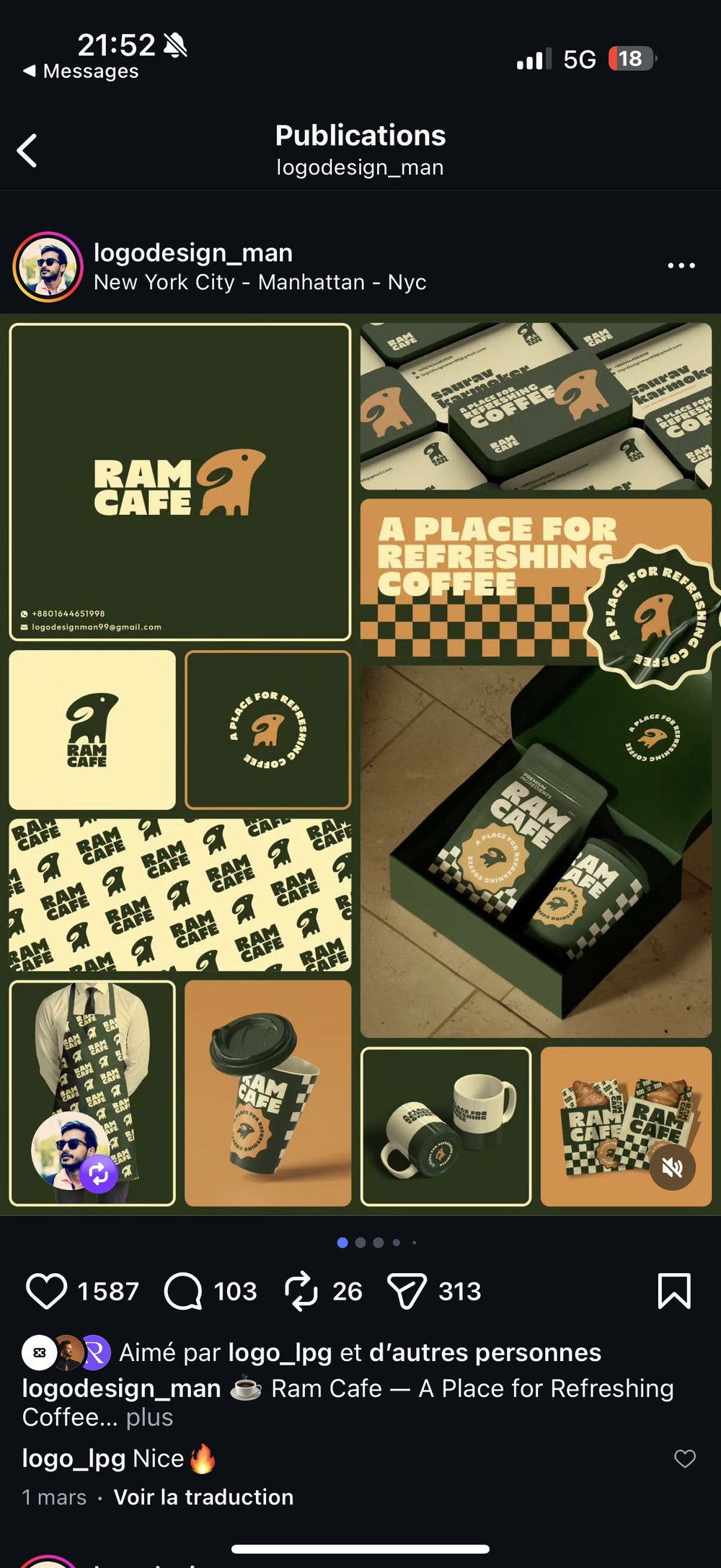 Concept branding Ram Cafe logodesign_man