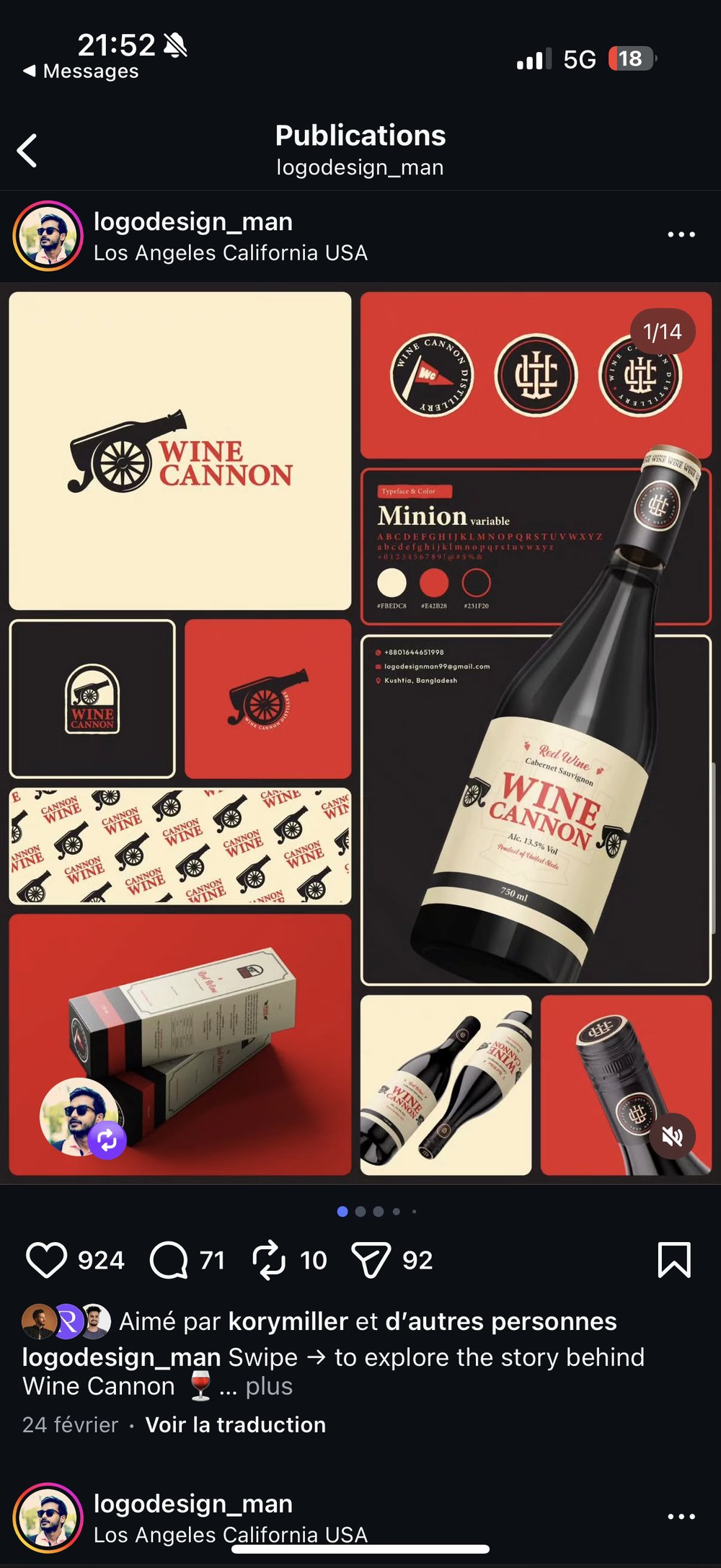 Concept branding Wine Cannon logodesign_man