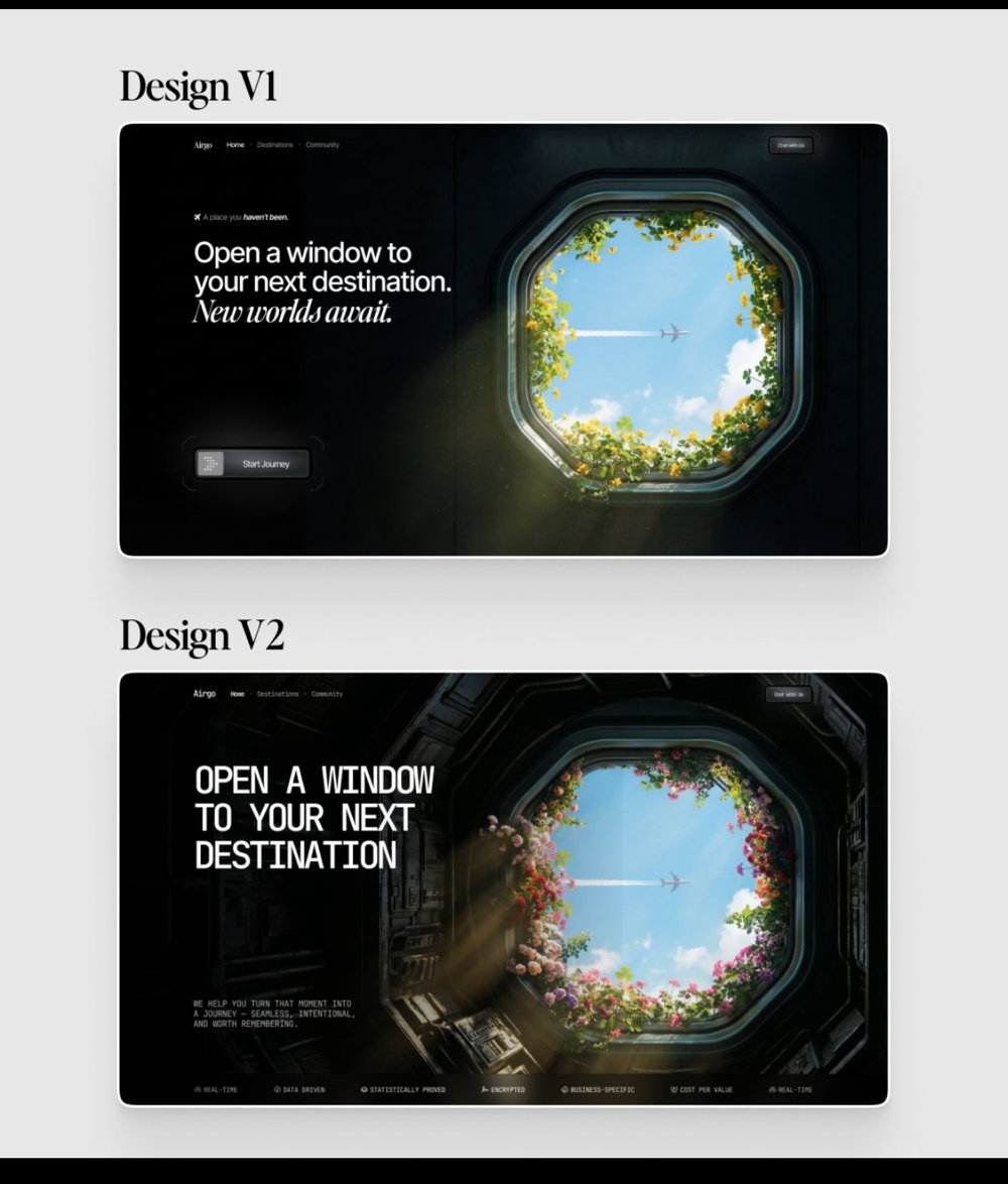 Déclinaisons webdesign V1/V2 générées à partir du même visuel