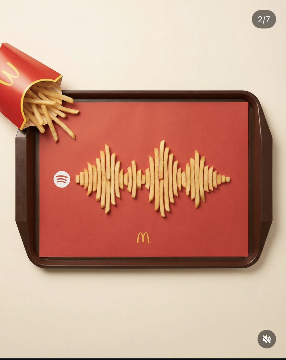 Fausse collab Spotify x McDonald's — frites en onde sonore