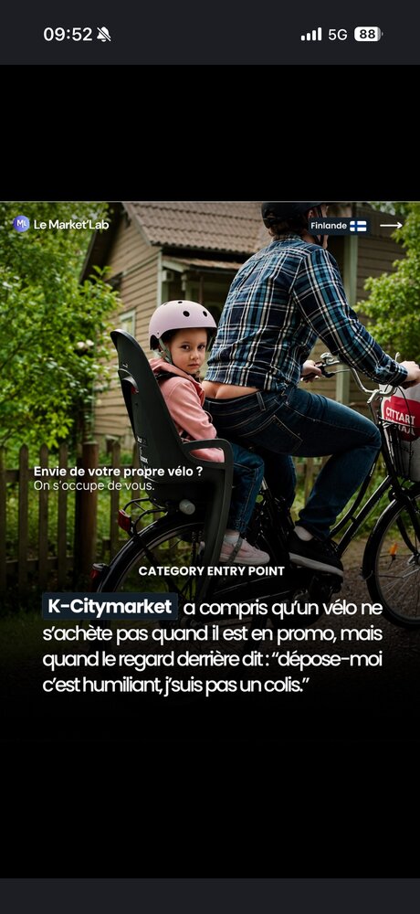 K-Citymarket — vélo comme choix affectif