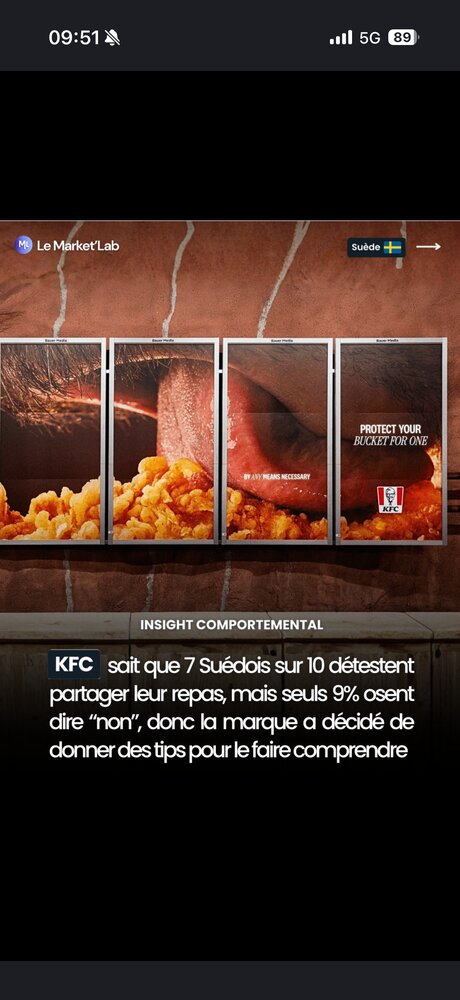 KFC Suède — insight comportemental partage de repas