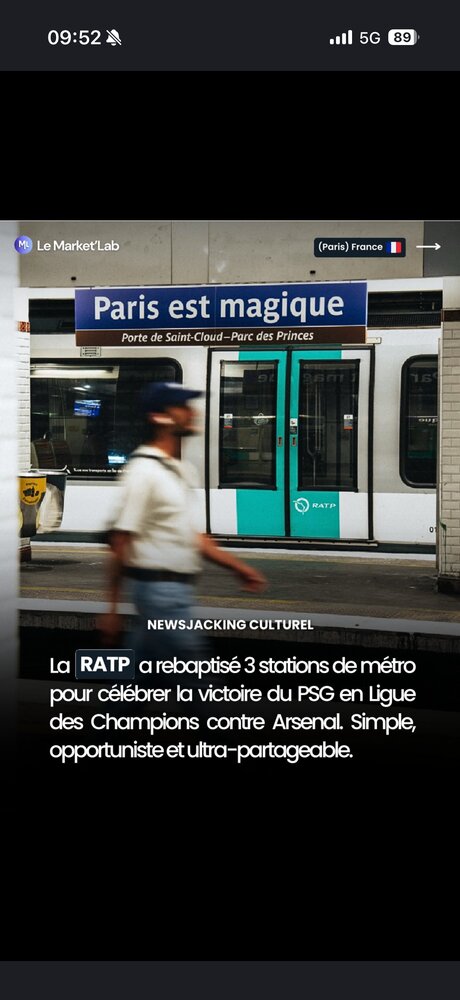 RATP — stations de métro rebaptisées PSG