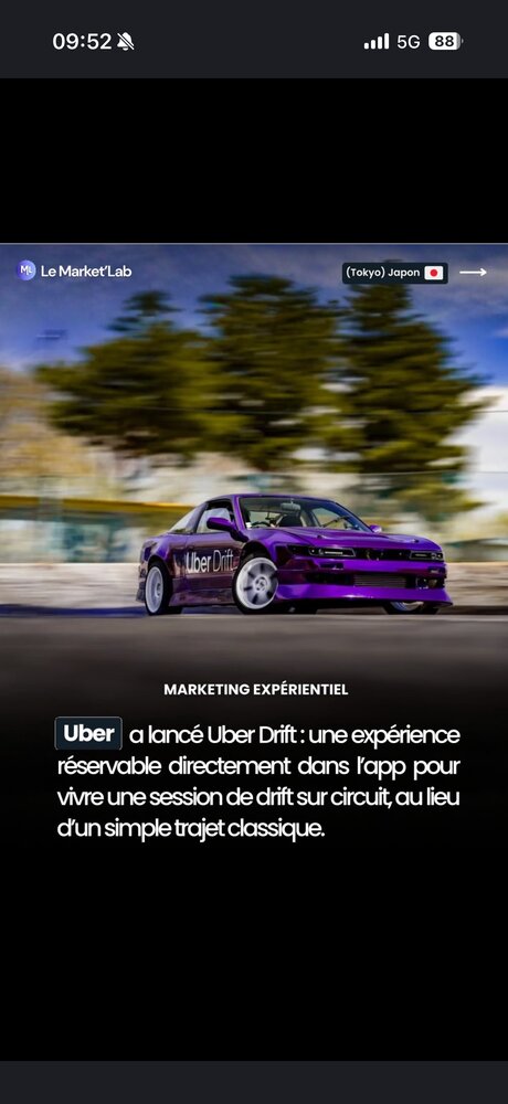 Uber Drift — expérience de drift réservable
