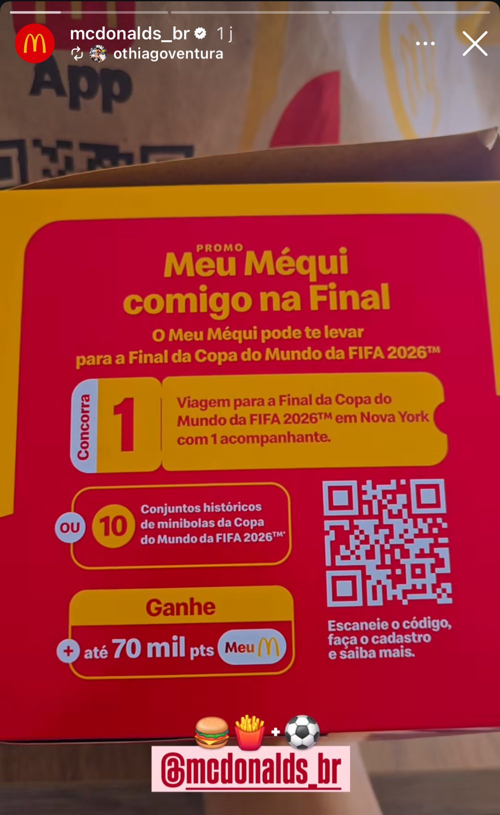 McDonald's Brésil — promo « Meu Méqui comigo na Final » (Copa 2026)
