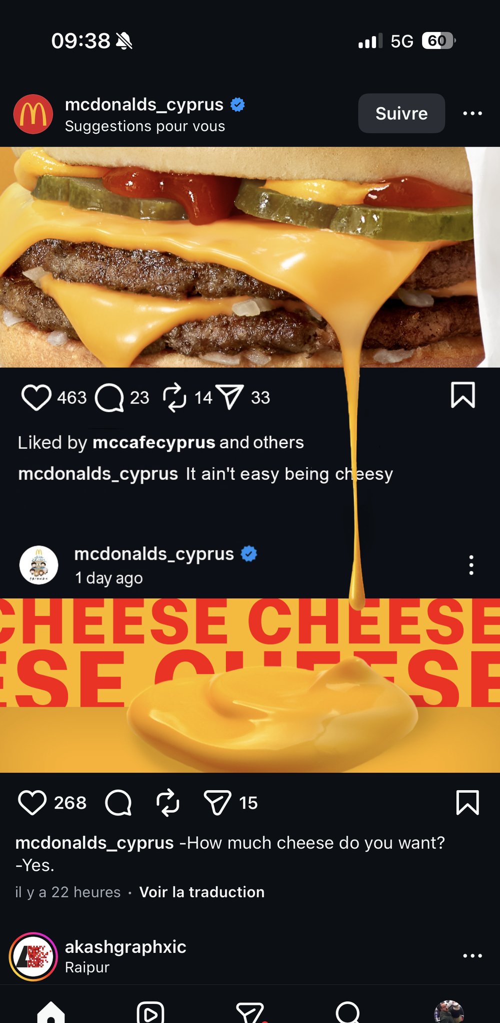 Cheeseburger fromage filant McDonald's Chypre