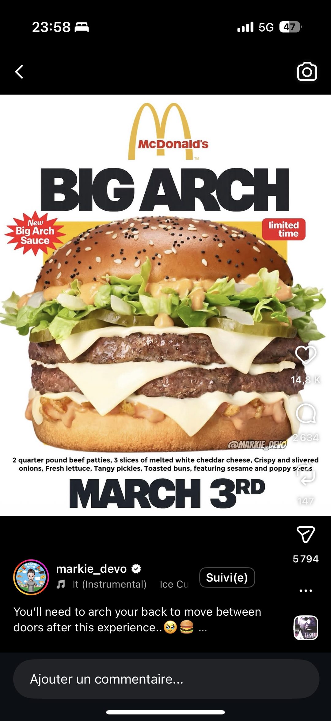 McDonald's lance le burger Big Arch