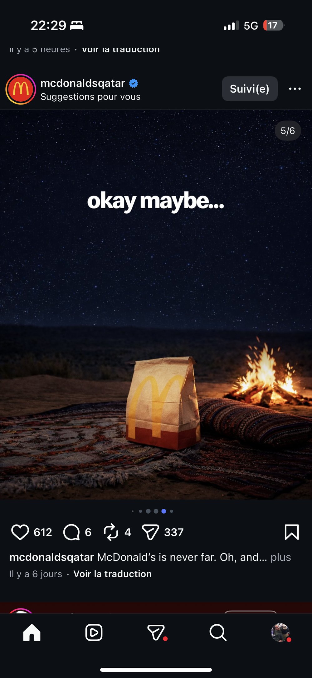 Slide « okay maybe... » feu de camp