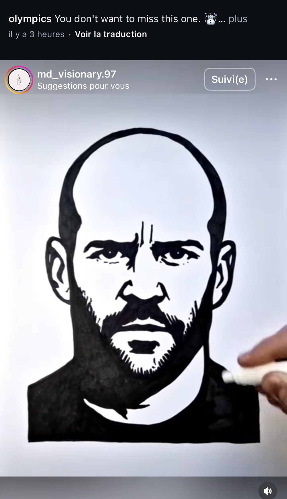 Teaser sponsorise illustration portrait au trait main dessin