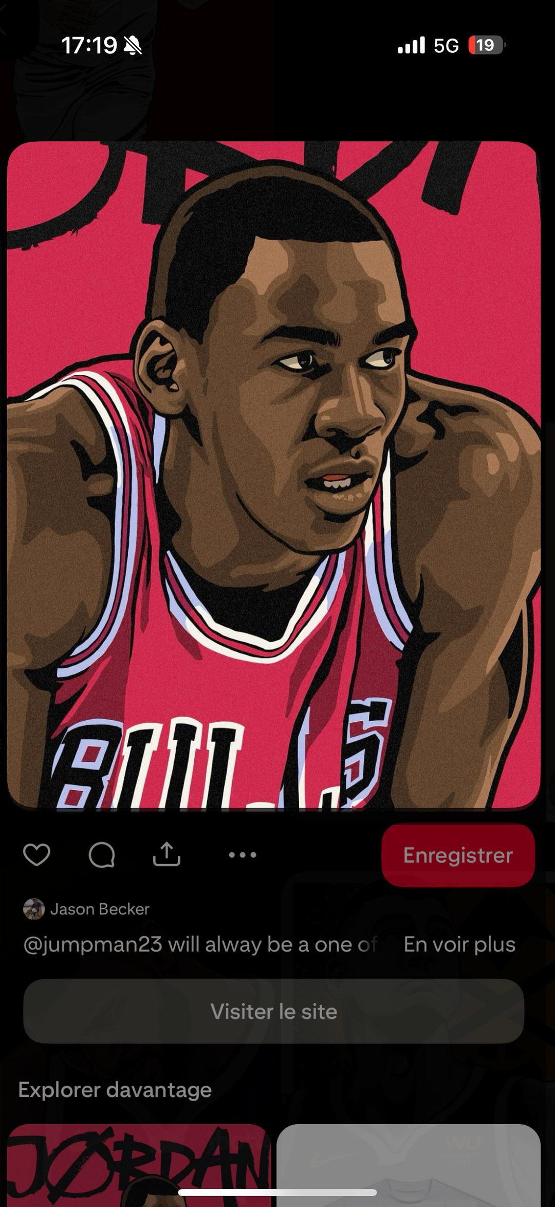 Michael Jordan — portrait vectoriel maillot Bulls « Jumpman »