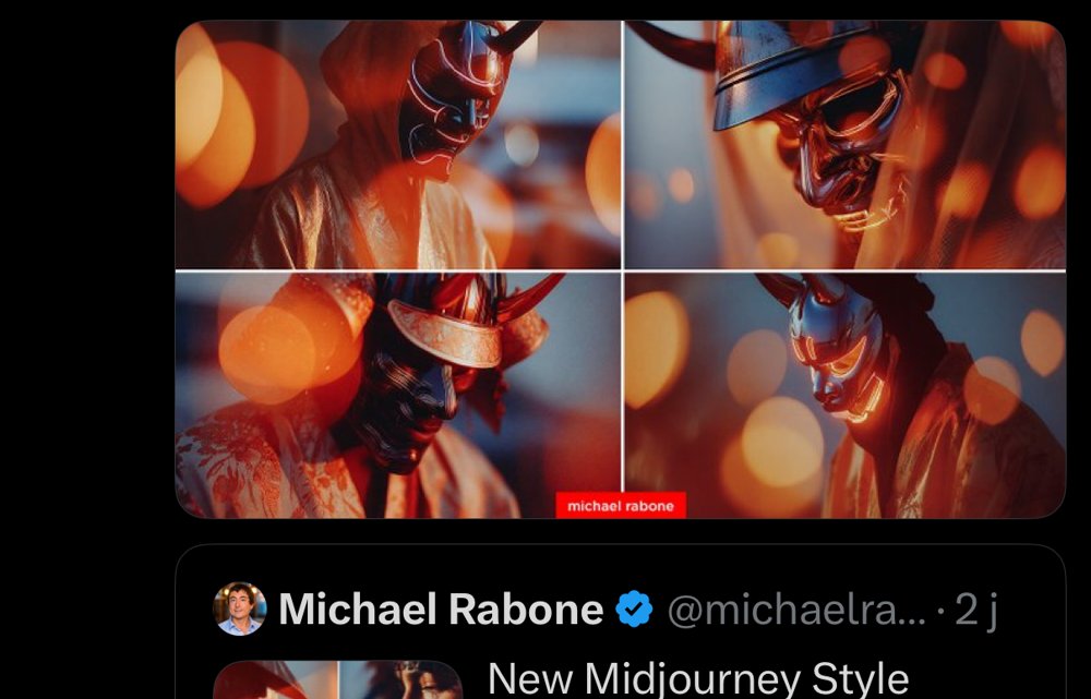 Michael Rabone Midjourney masque oni samourai bokeh