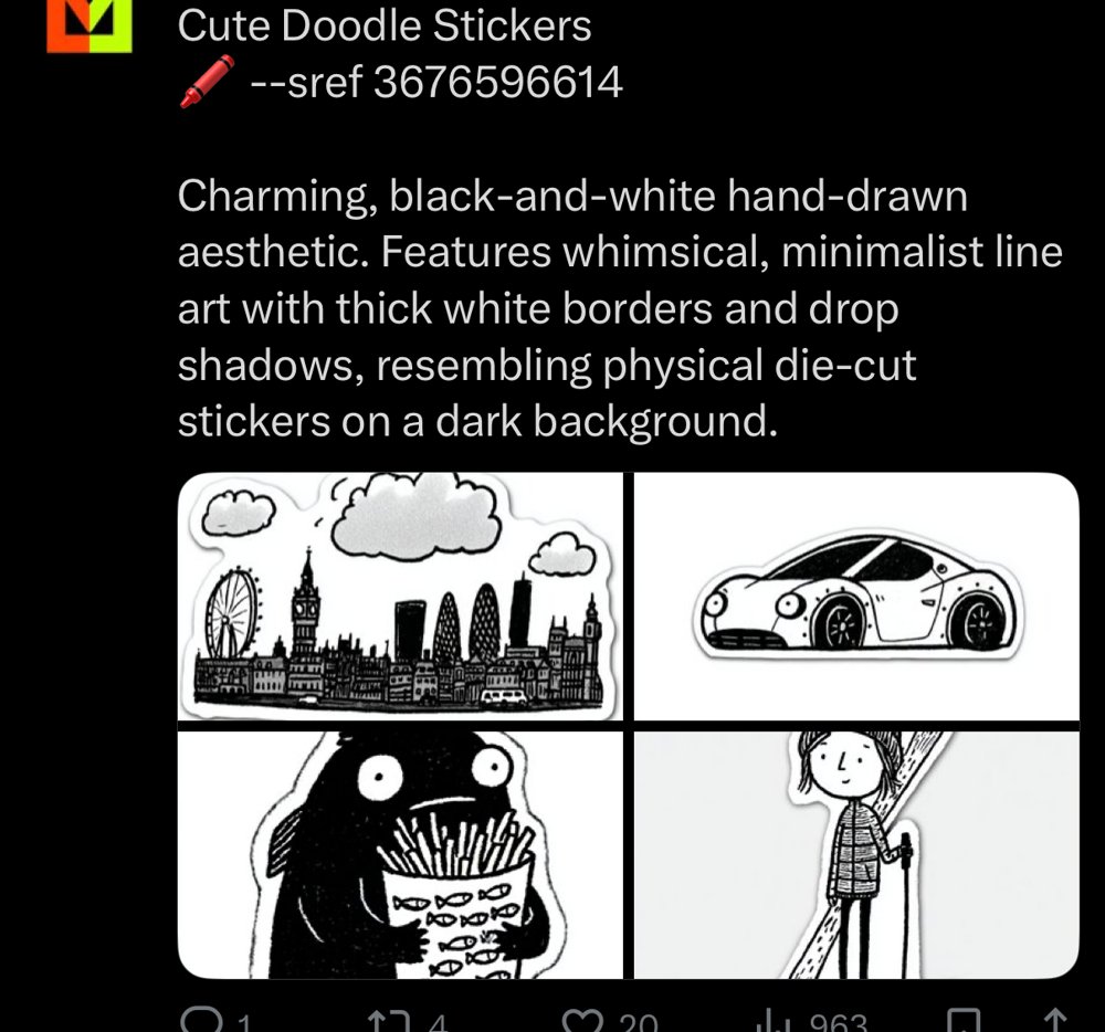 midlibrary doodle stickers noir blanc autocollants