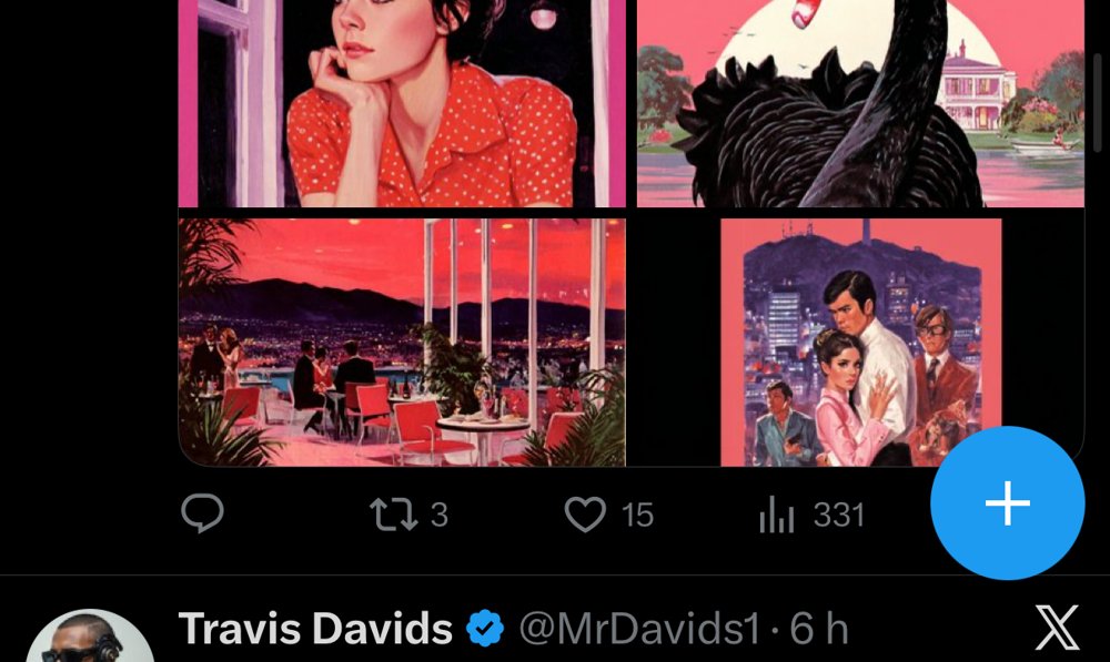 Travis Davids illustration retro pulp Palm Springs rose