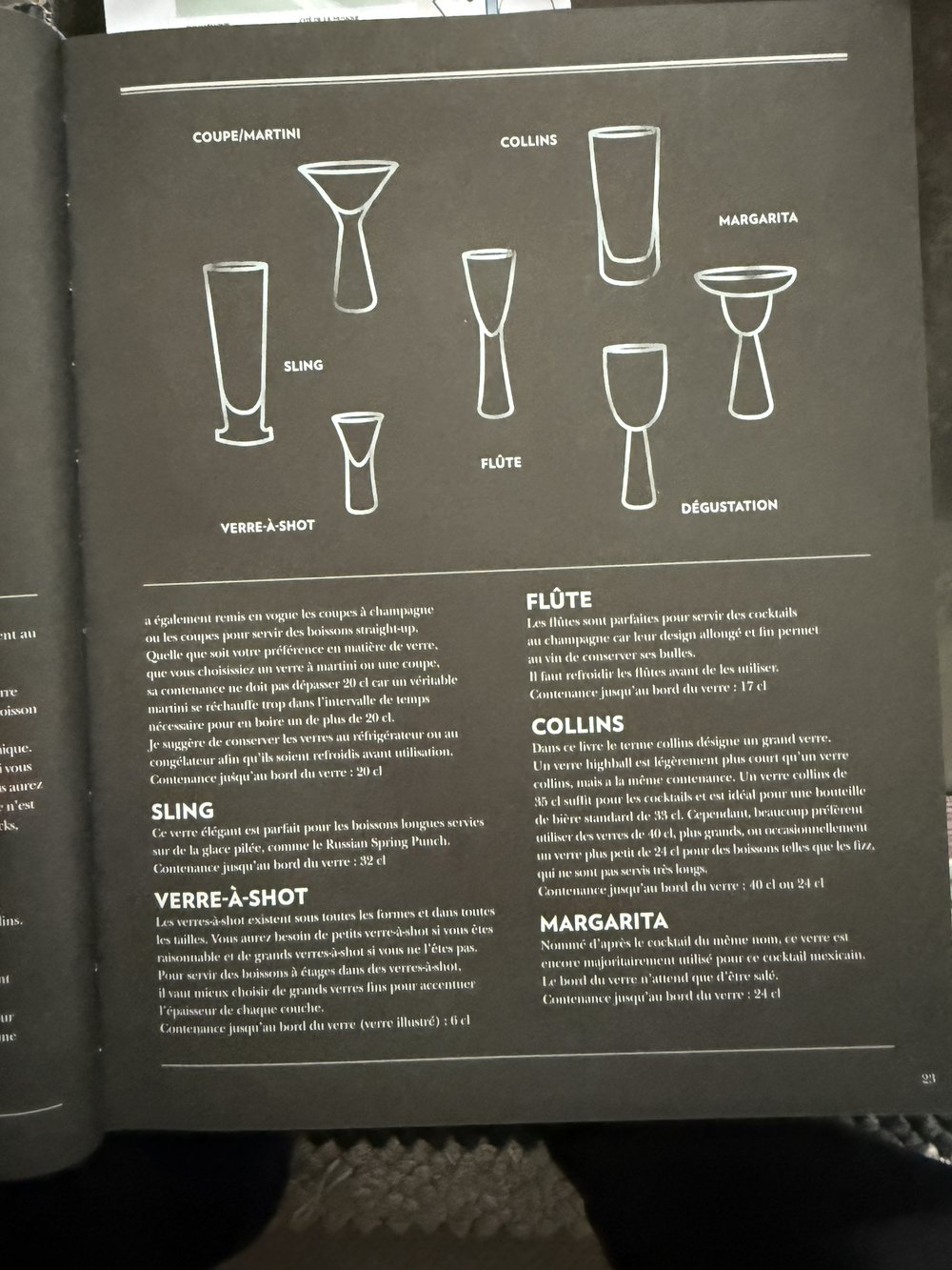 Guide du bartender — pages verres à cocktail & techniques de garniture (photos de Thomas)