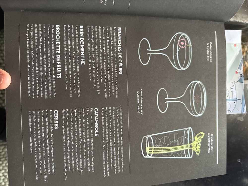 Guide du bartender — pages verres à cocktail & techniques de garniture (photos de Thomas)
