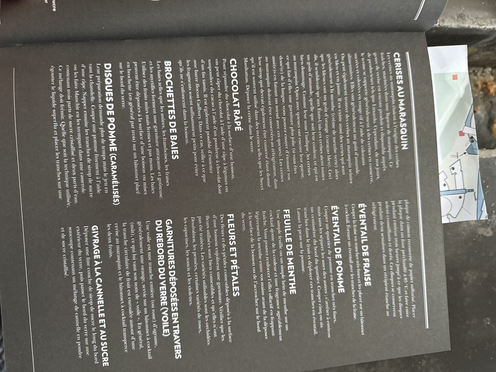 Guide du bartender — pages verres à cocktail & techniques de garniture (photos de Thomas)