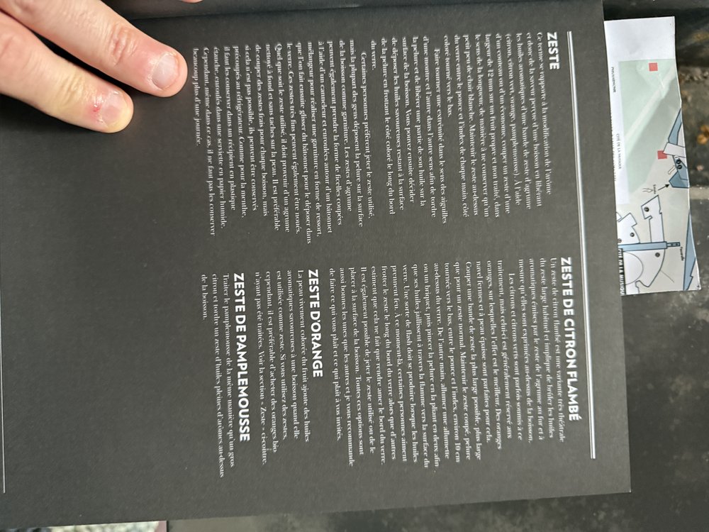 Guide du bartender — pages verres à cocktail & techniques de garniture (photos de Thomas)