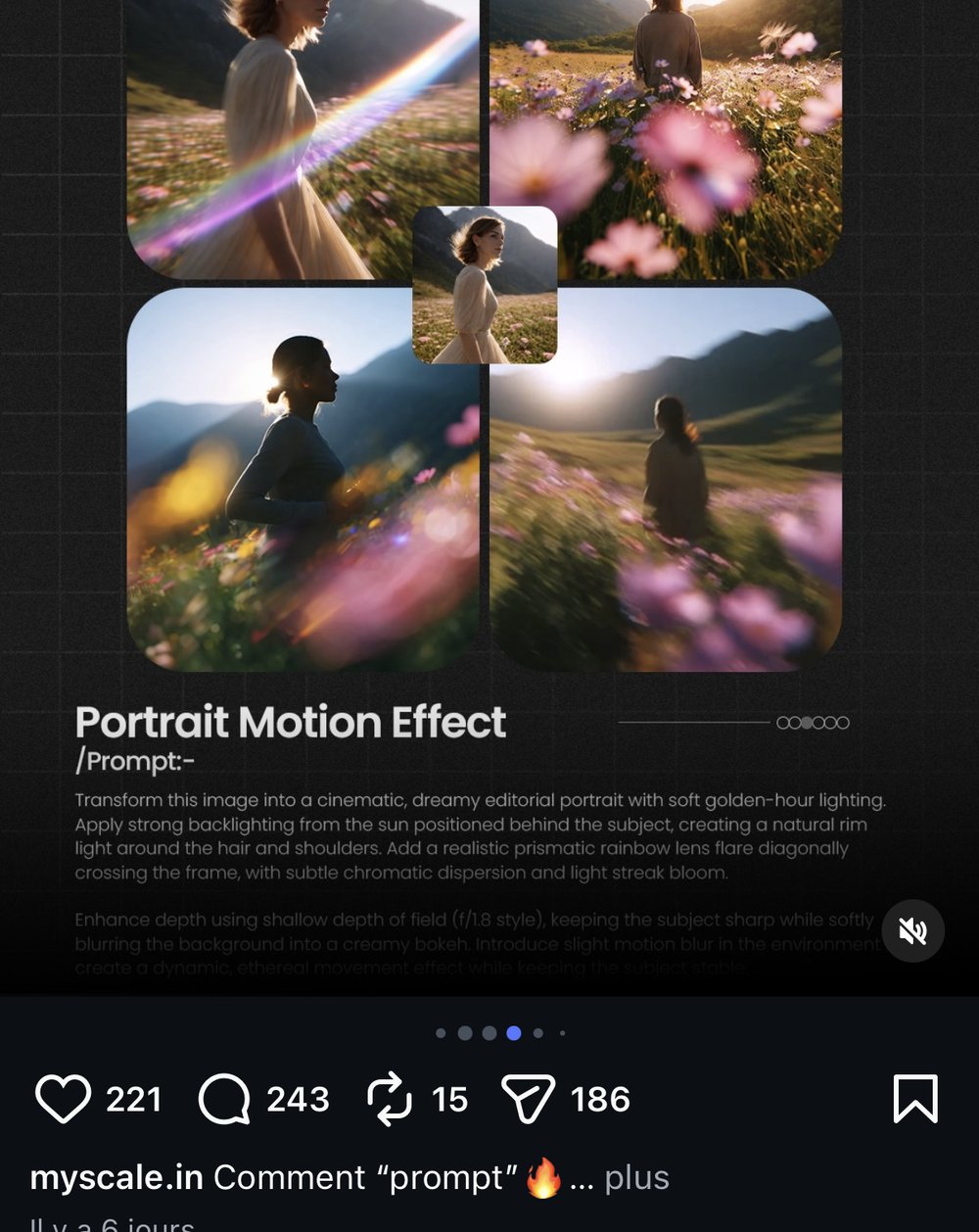 myscale.in — 4 effets cinématiques de retouche portrait (prompts complets)