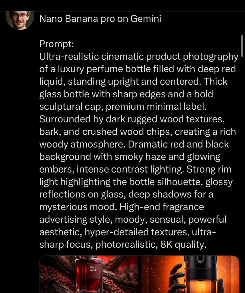 Nano Banana Pro — flacon parfum